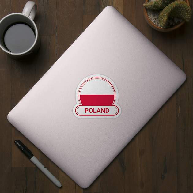 Poland Country Badge - Poland Flag by Yesteeyear